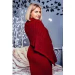 Plus Size Ribbed-Knit Shawl and Sweater Dress Set