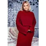 Plus Size Ribbed-Knit Shawl and Sweater Dress Set