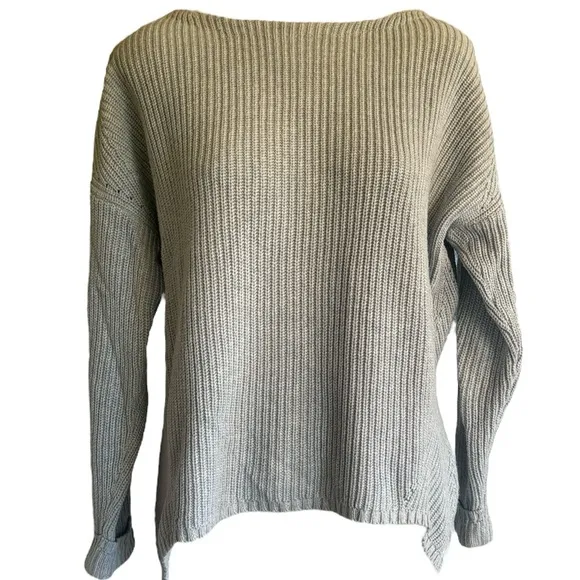 Poetry 100% Cotton Grey Knit Sweater 8