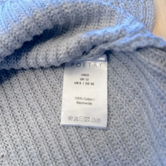Poetry 100% Cotton Grey Knit Sweater 8