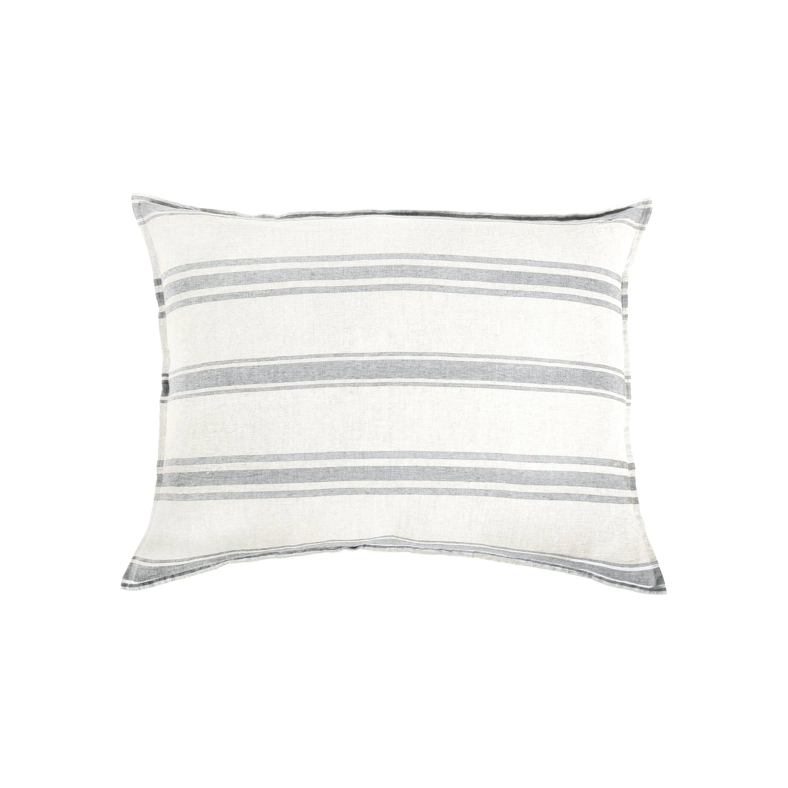 Pom Pom at Home Jackson Cream & Grey Striped Linen Duvet Cover and Pillow Shams ~ Available in Queen and King Sizes
