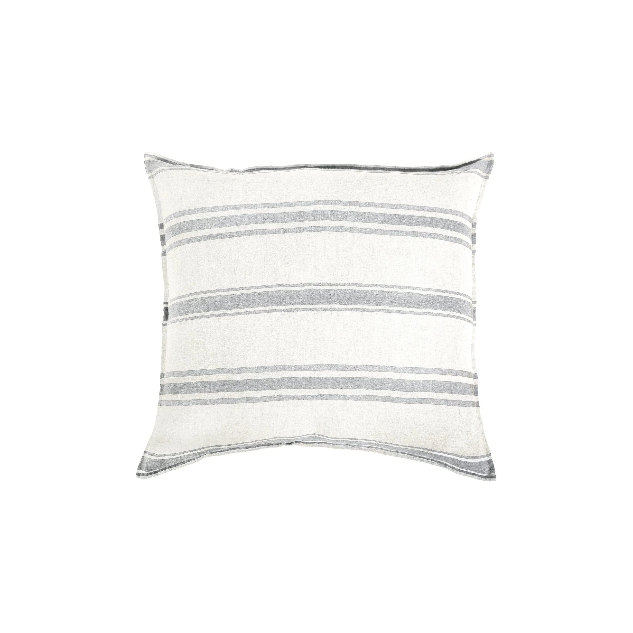 Pom Pom at Home Jackson Cream & Grey Striped Linen Duvet Cover and Pillow Shams ~ Available in Queen and King Sizes