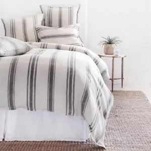 Pom Pom at Home Jackson Flax & Midnight Striped Linen Duvet Cover and Pillow Shams ~ Available in Queen and King Sizes