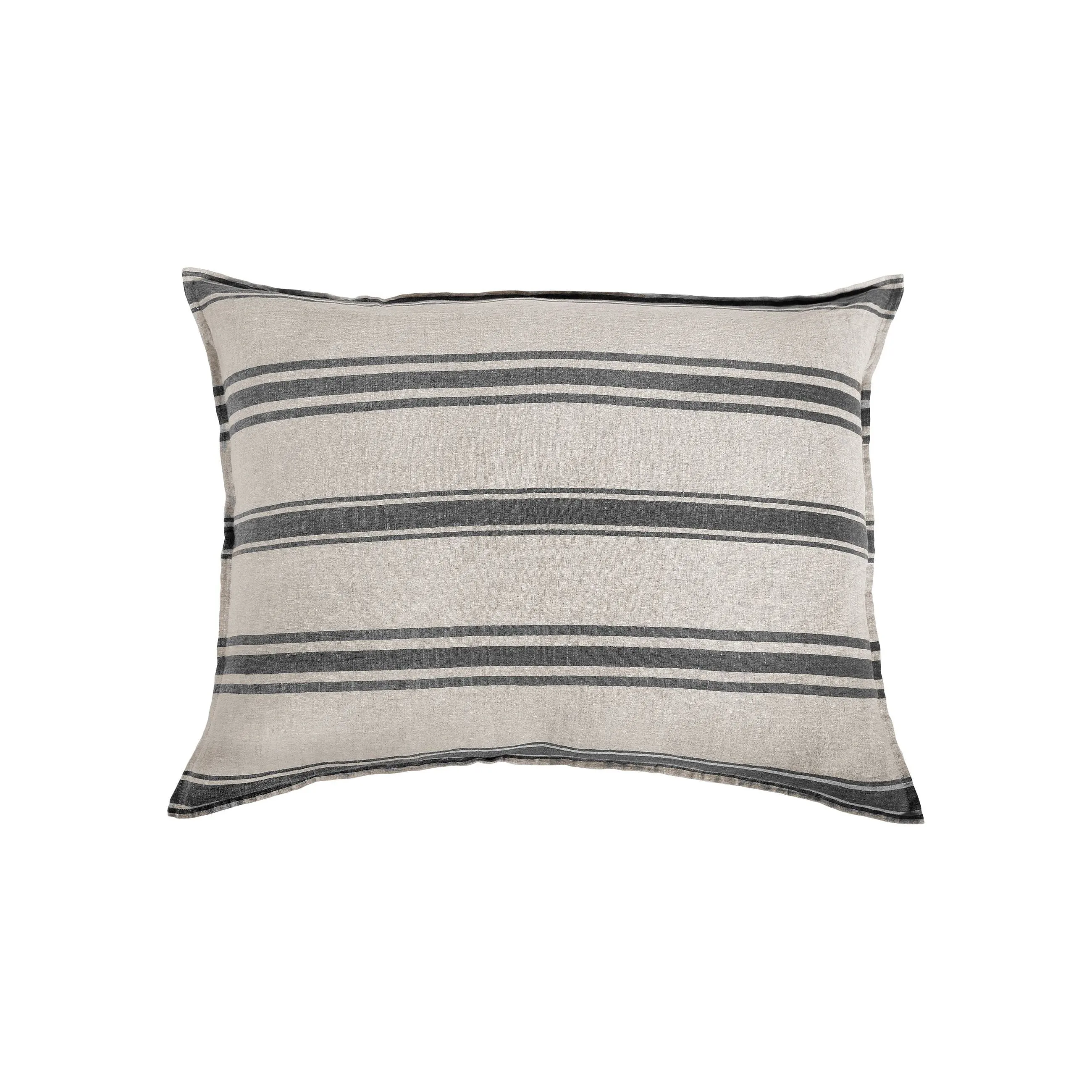 Pom Pom at Home Jackson Flax & Midnight Striped Linen Duvet Cover and Pillow Shams ~ Available in Queen and King Sizes