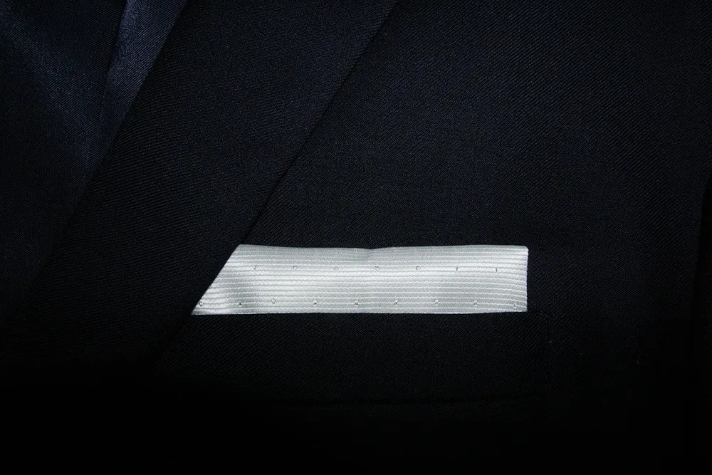 Porcelain White Glitter Dots Pocket Square - [2017 Spring]