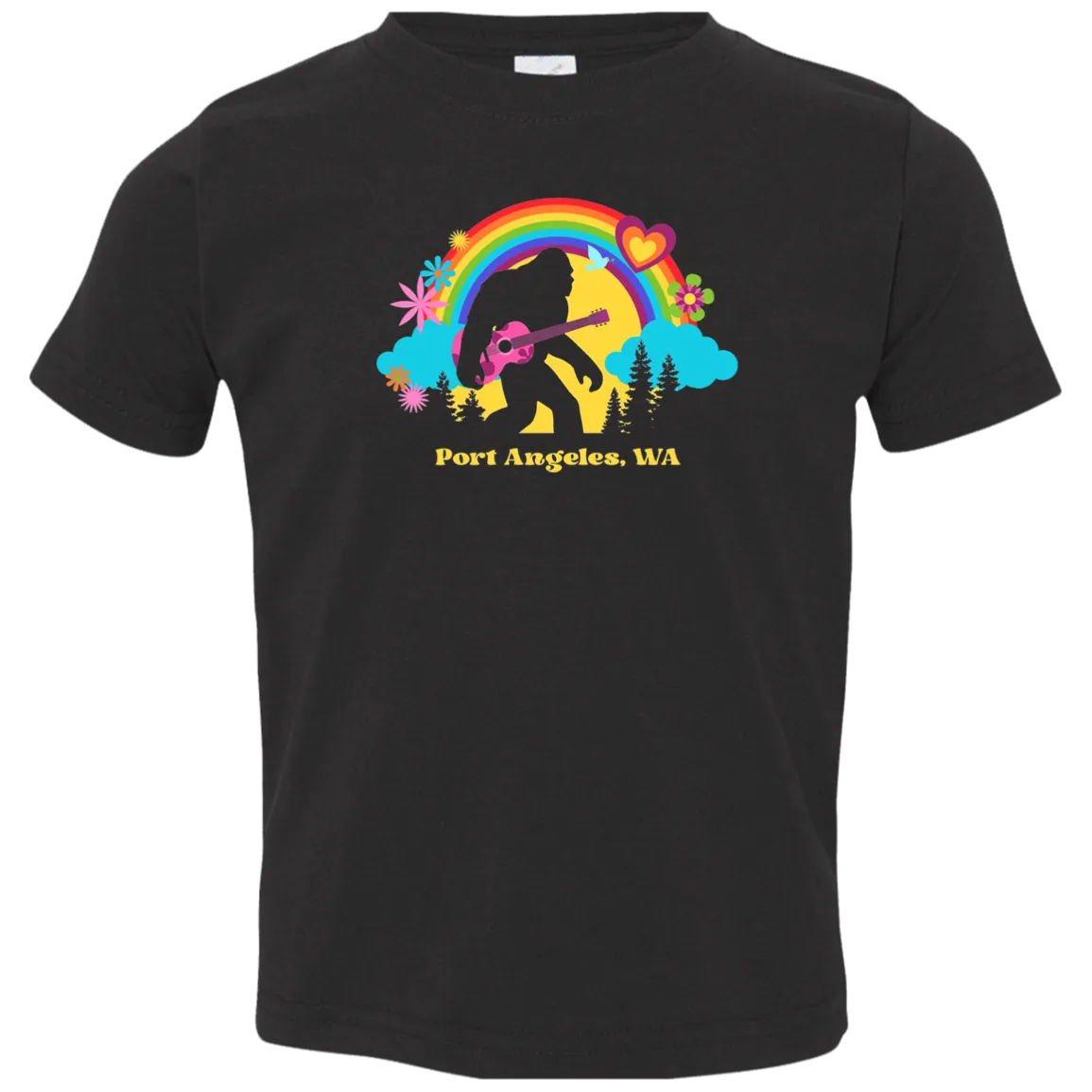 Port Angeles Flower Power Sasquatch - Toddler Jersey T-Shirt
