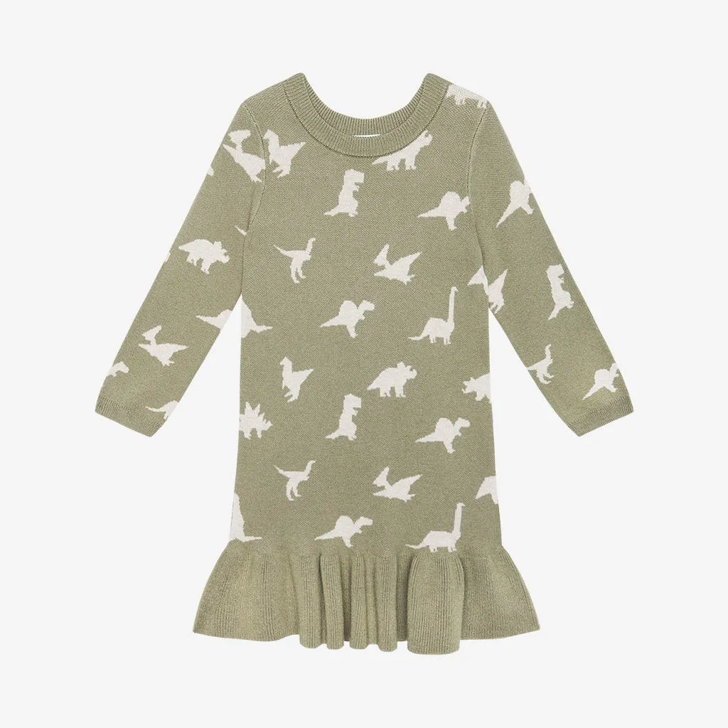 Posh Peanut Poshosaurus Jacquard L/S Dress