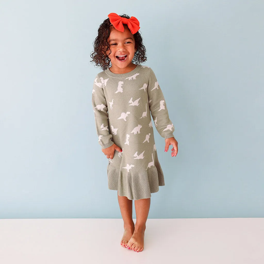 Posh Peanut Poshosaurus Jacquard L/S Dress