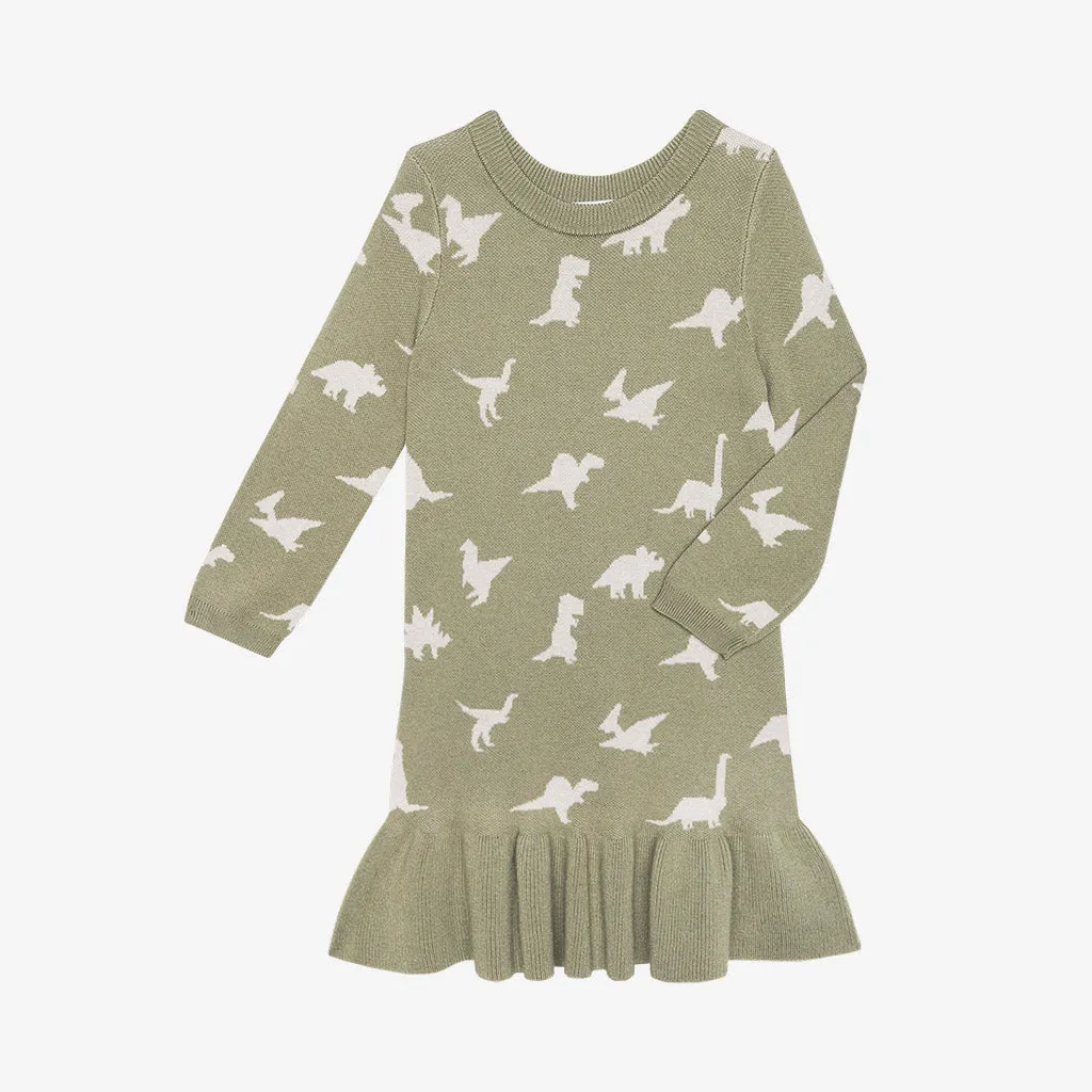 Posh Peanut Poshosaurus Jacquard L/S Dress