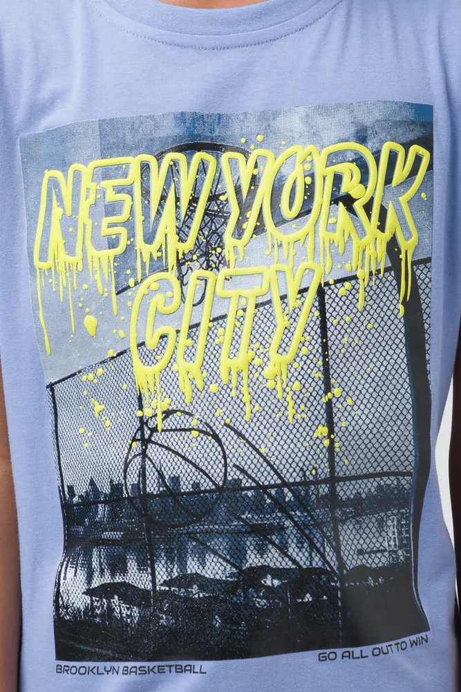 Printed T-Shirt Purple
