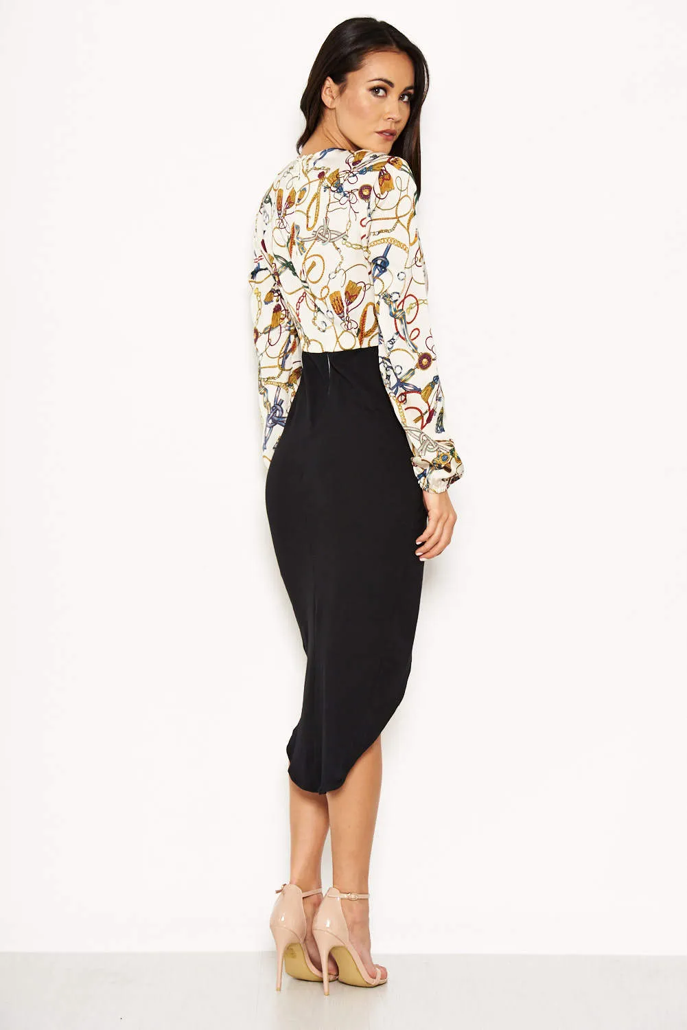 Printed Wrap 2 in 1 Bodycon Dress