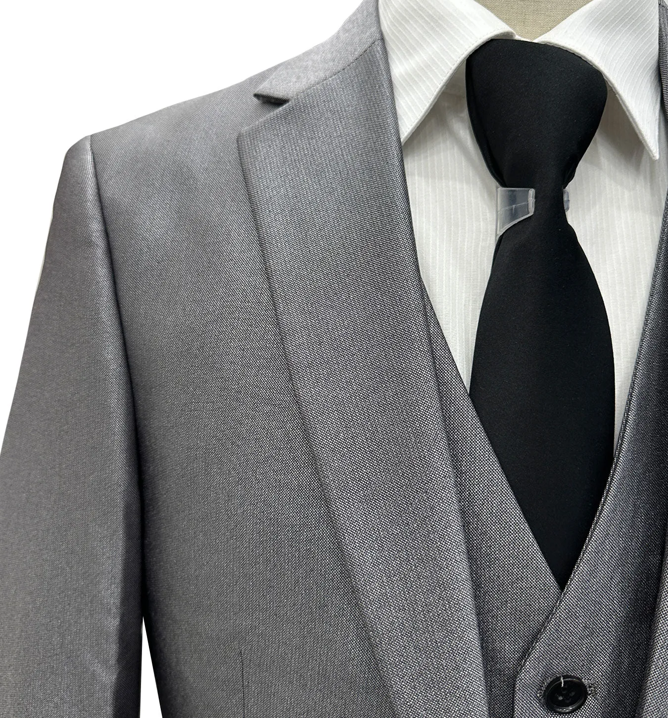 Profile Slim Fit Vested Suit - Shark Skin Gray