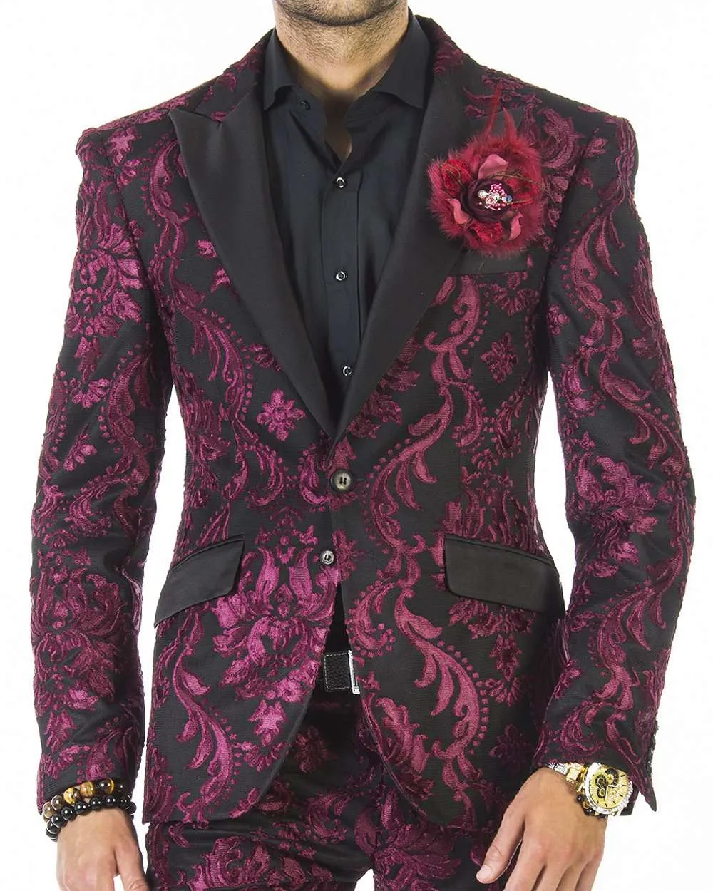 Prom suit, Tuxedo Suit-New Tango Burgundy . - Men - Suits - Wedding