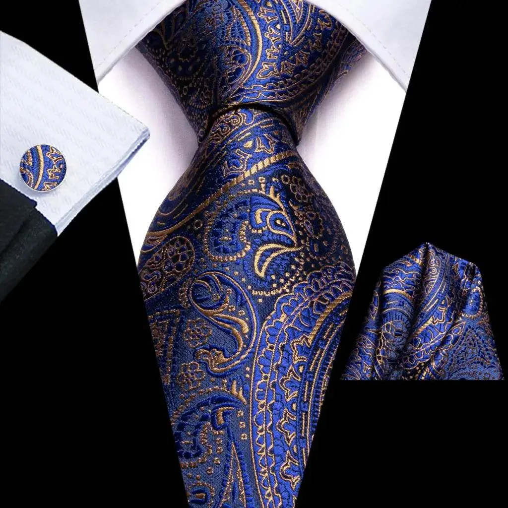 Purple Paisley Silk Tie Set for Men