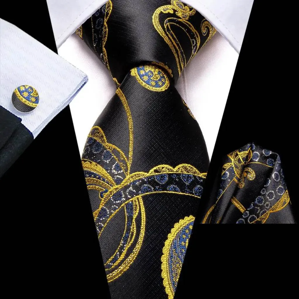 Purple Paisley Silk Tie Set for Men