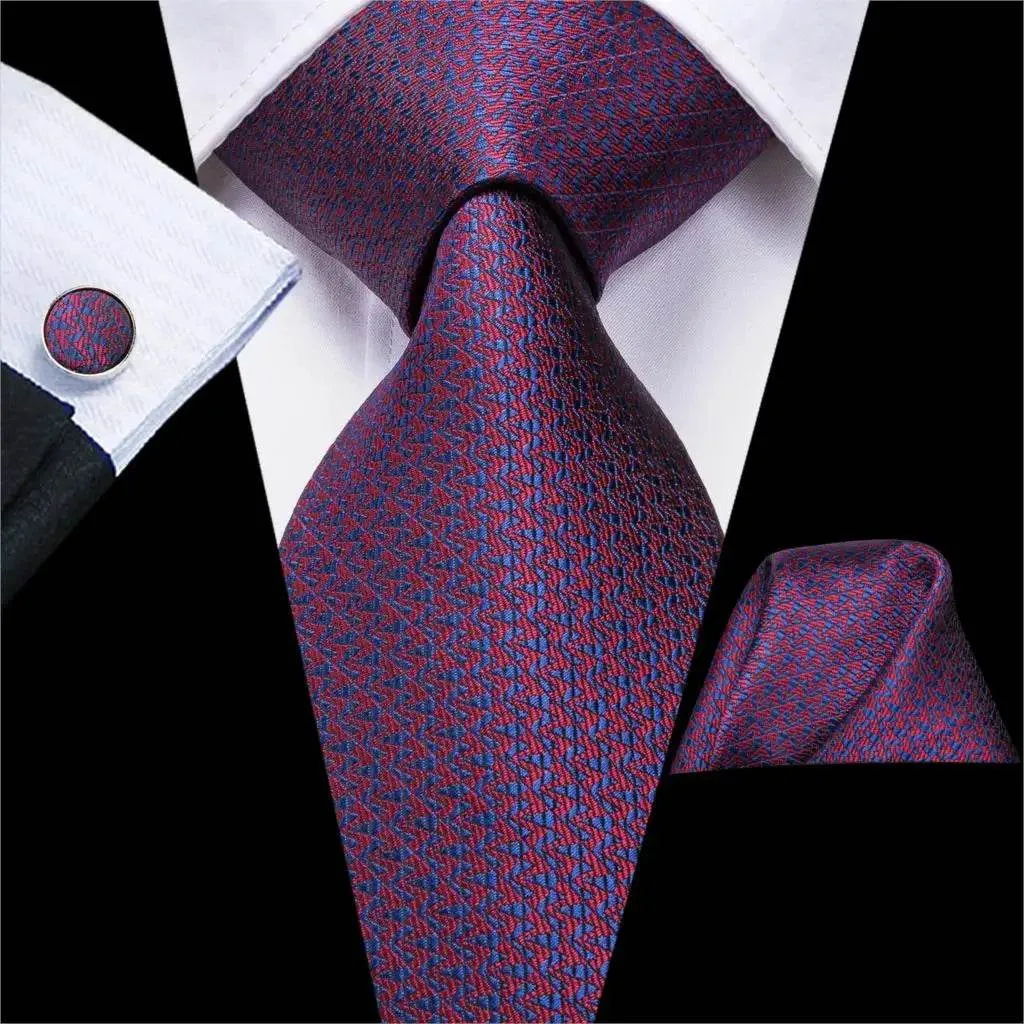 Purple Paisley Silk Tie Set for Men
