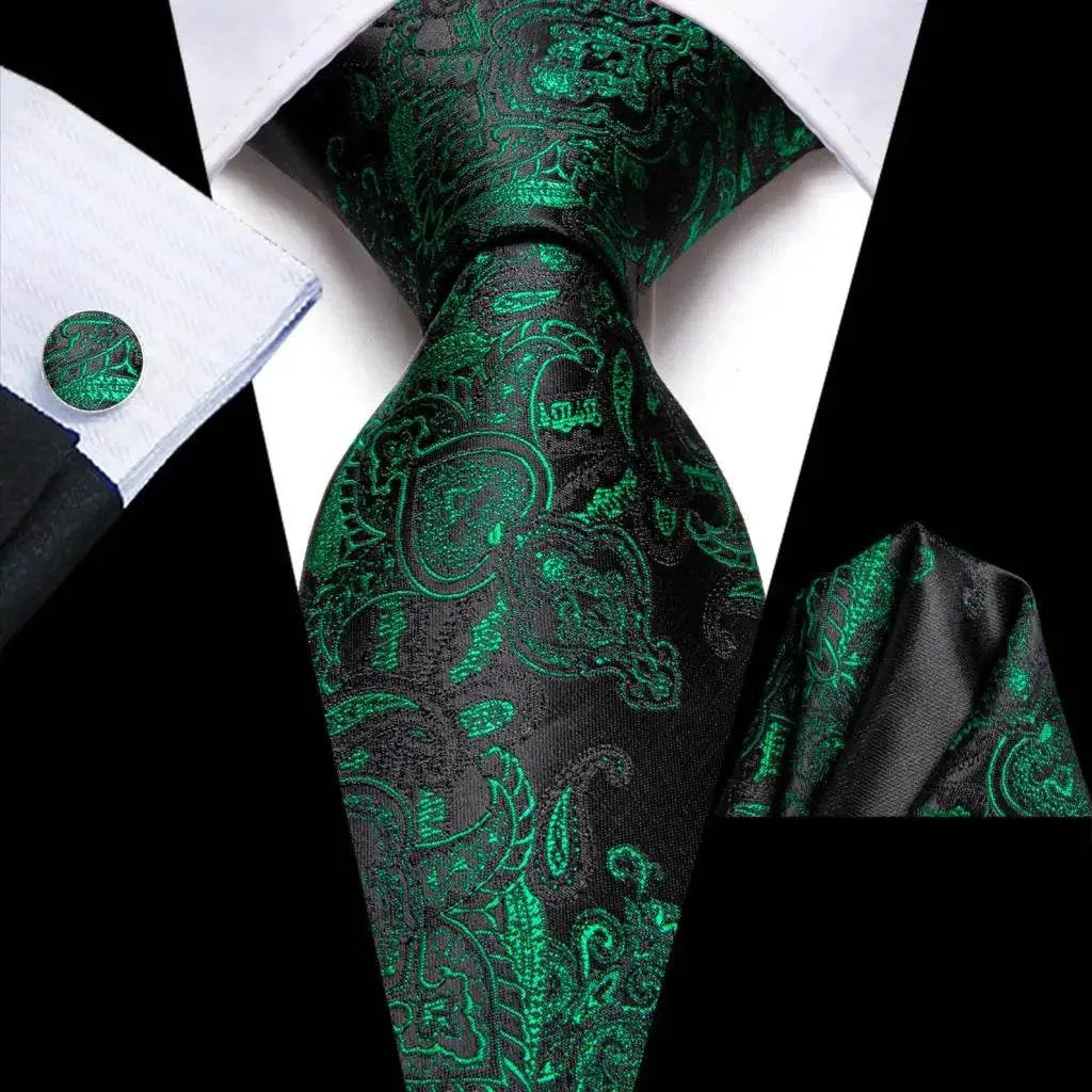 Purple Paisley Silk Tie Set for Men