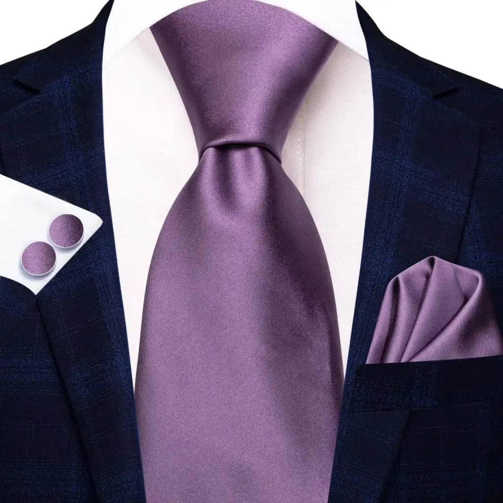 Purple Paisley Silk Tie Set for Men