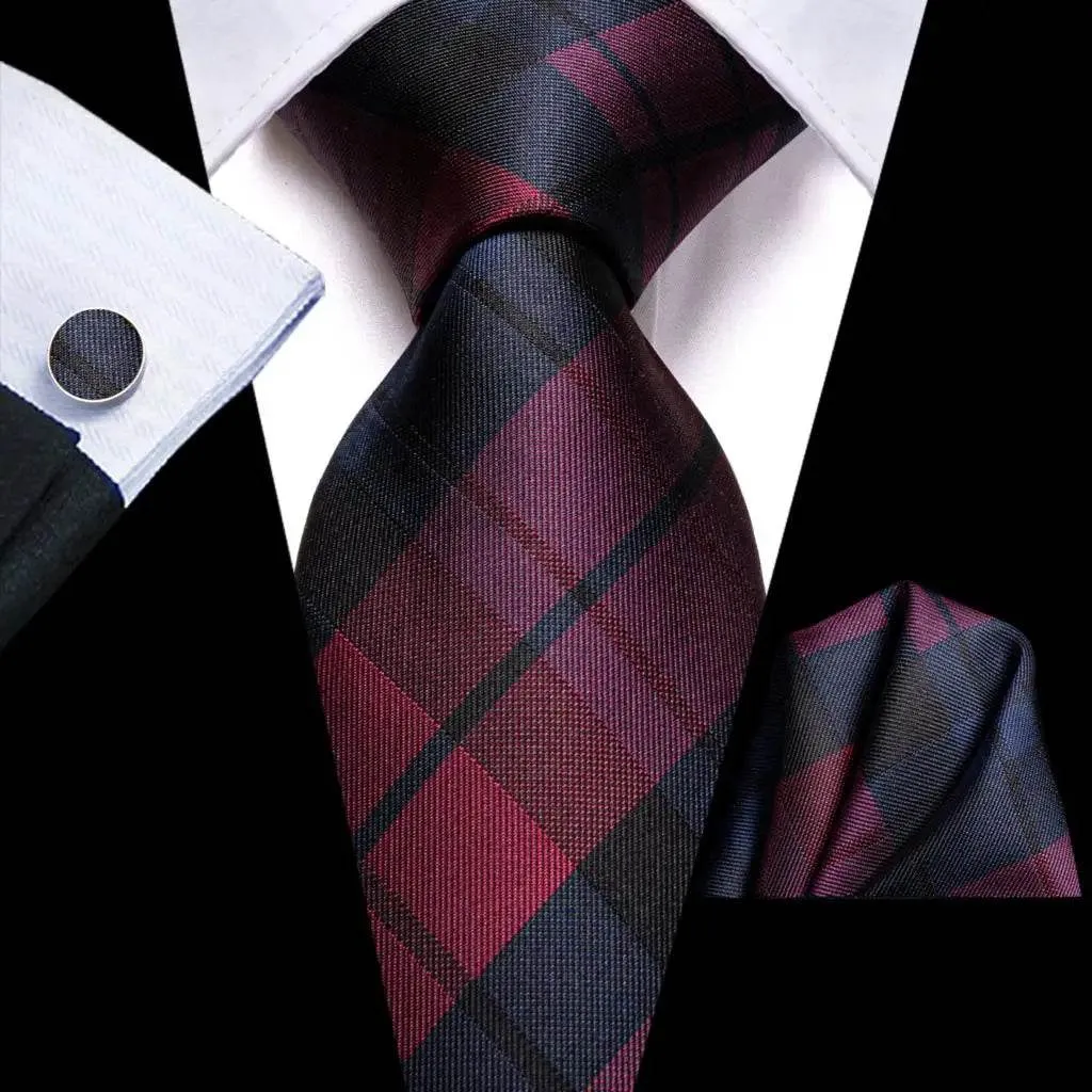 Purple Paisley Silk Tie Set for Men