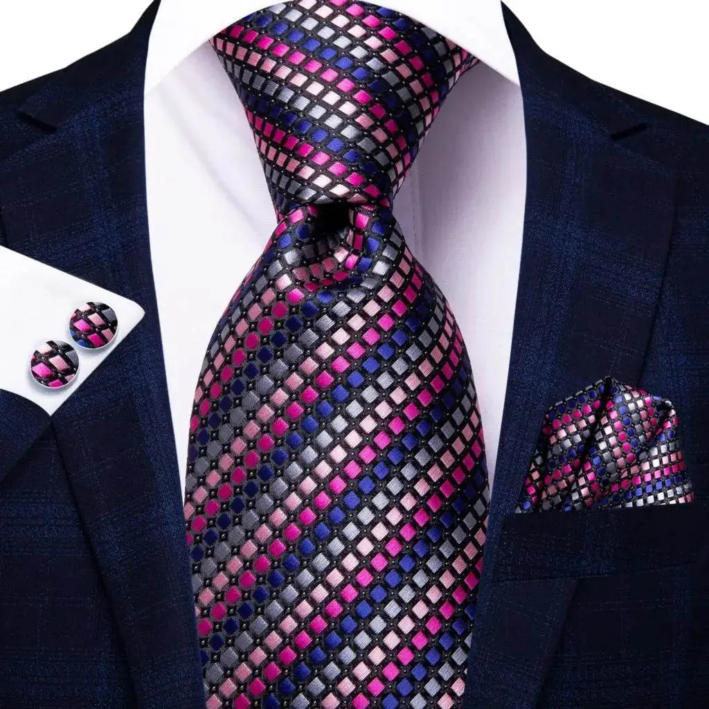 Purple Paisley Silk Tie Set for Men