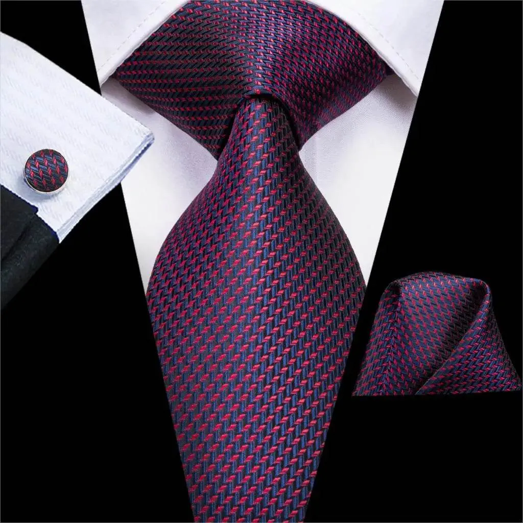 Purple Paisley Silk Tie Set for Men
