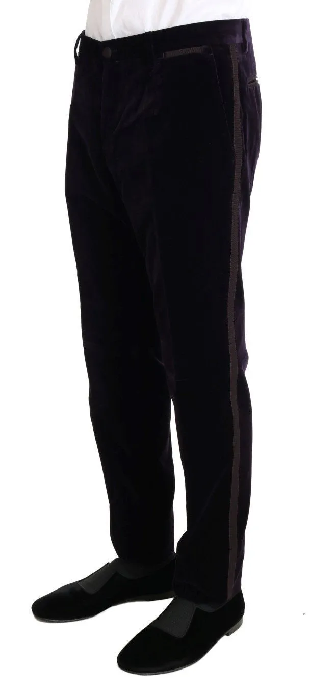 Purple Velvet Slim Fit Two Button Suit