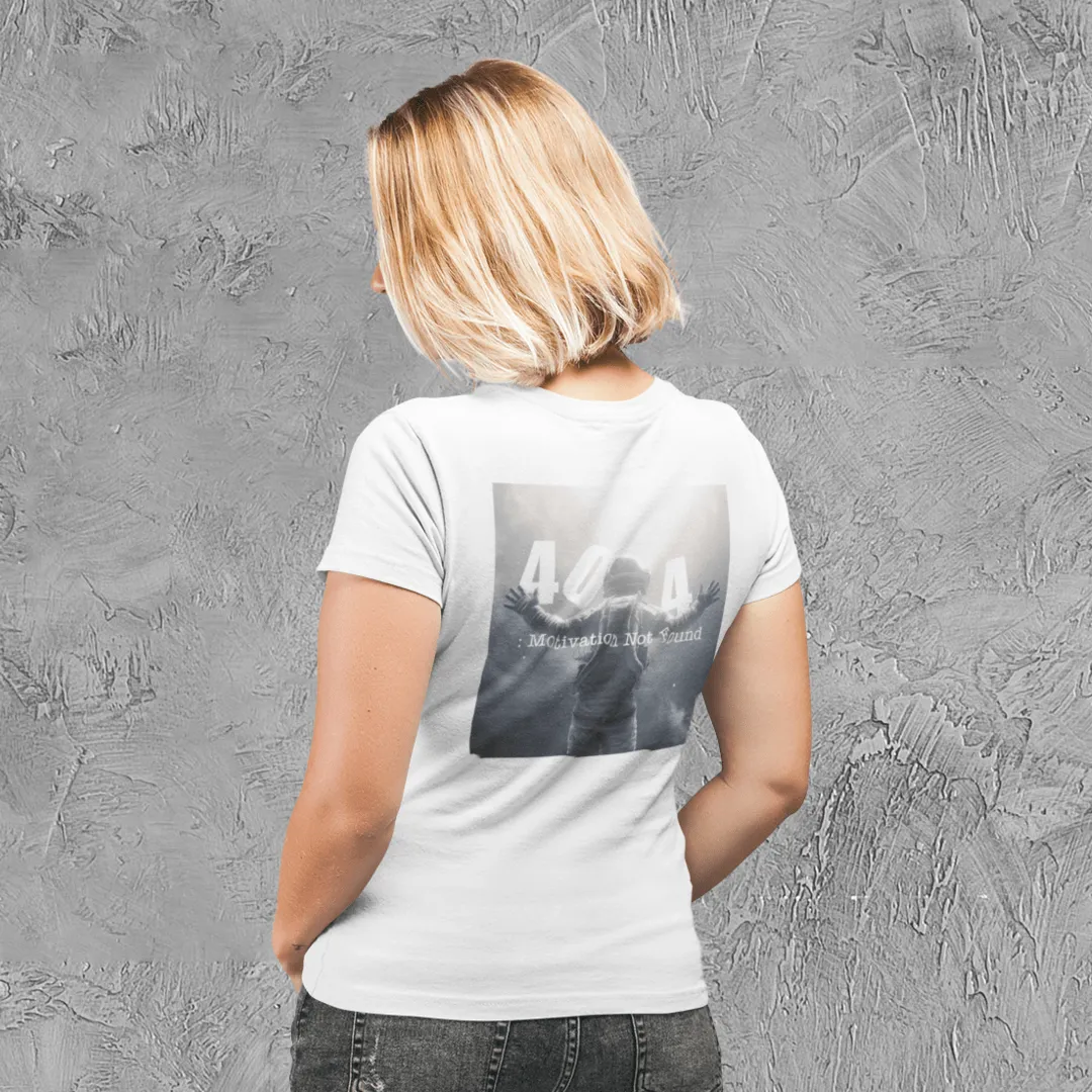 "Motivation Not Found" White Custom T-Shirt for Women  | Art by Noa Bar Lev