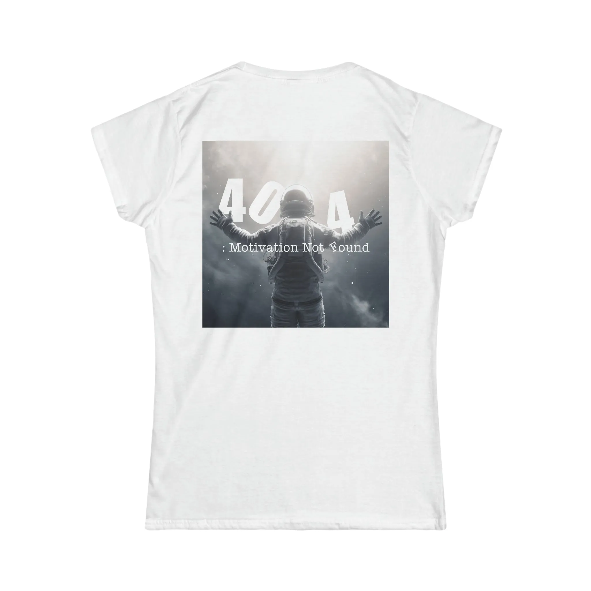 "Motivation Not Found" White Custom T-Shirt for Women  | Art by Noa Bar Lev