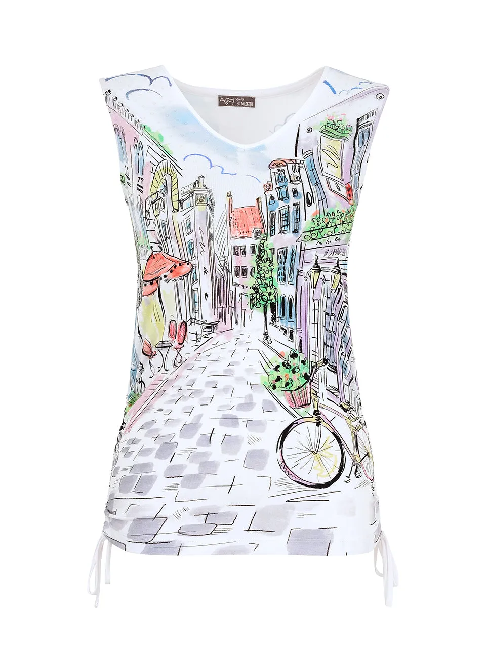 "Sunday Afternoon" Print Sleeveless Top