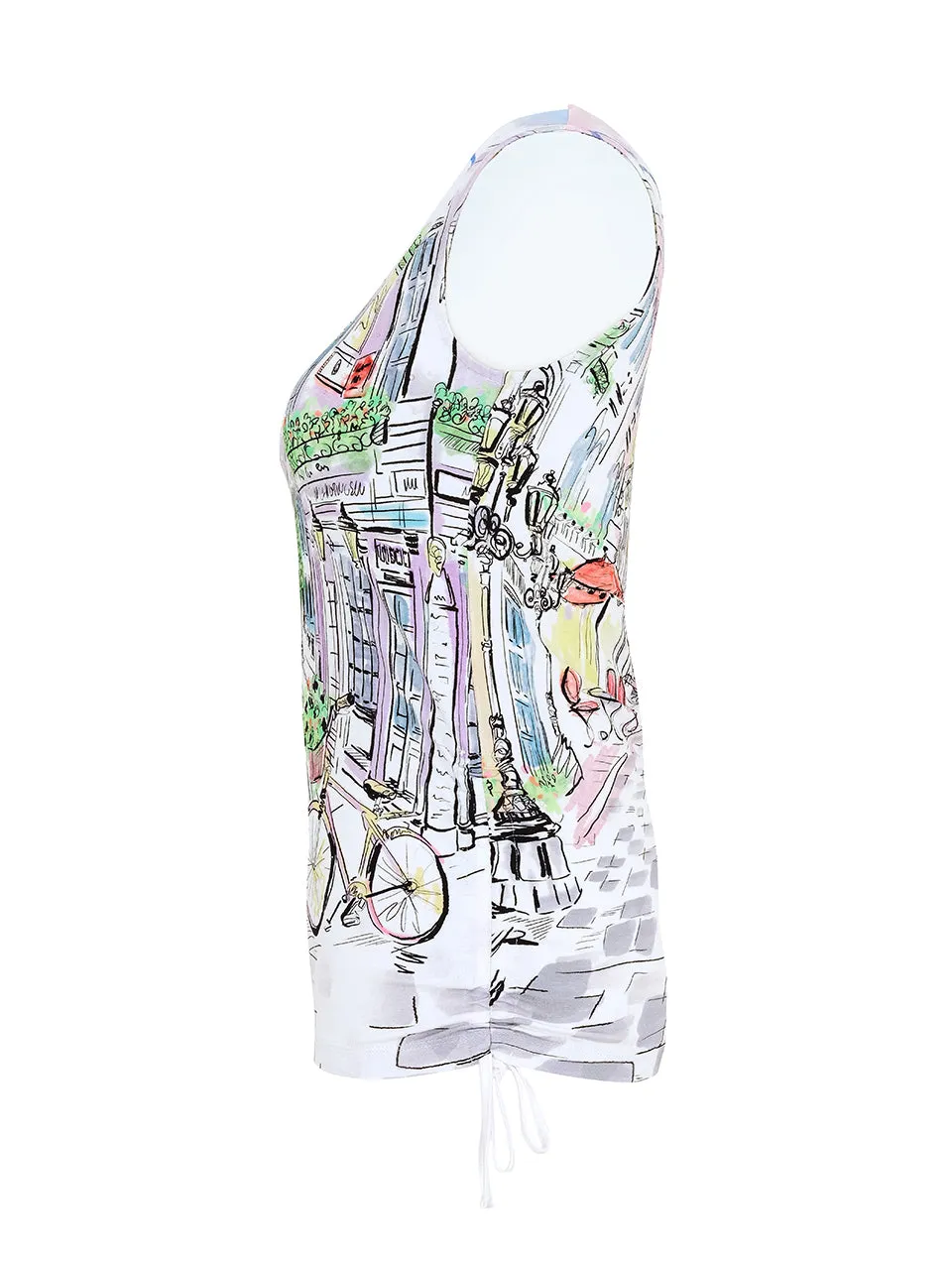 "Sunday Afternoon" Print Sleeveless Top