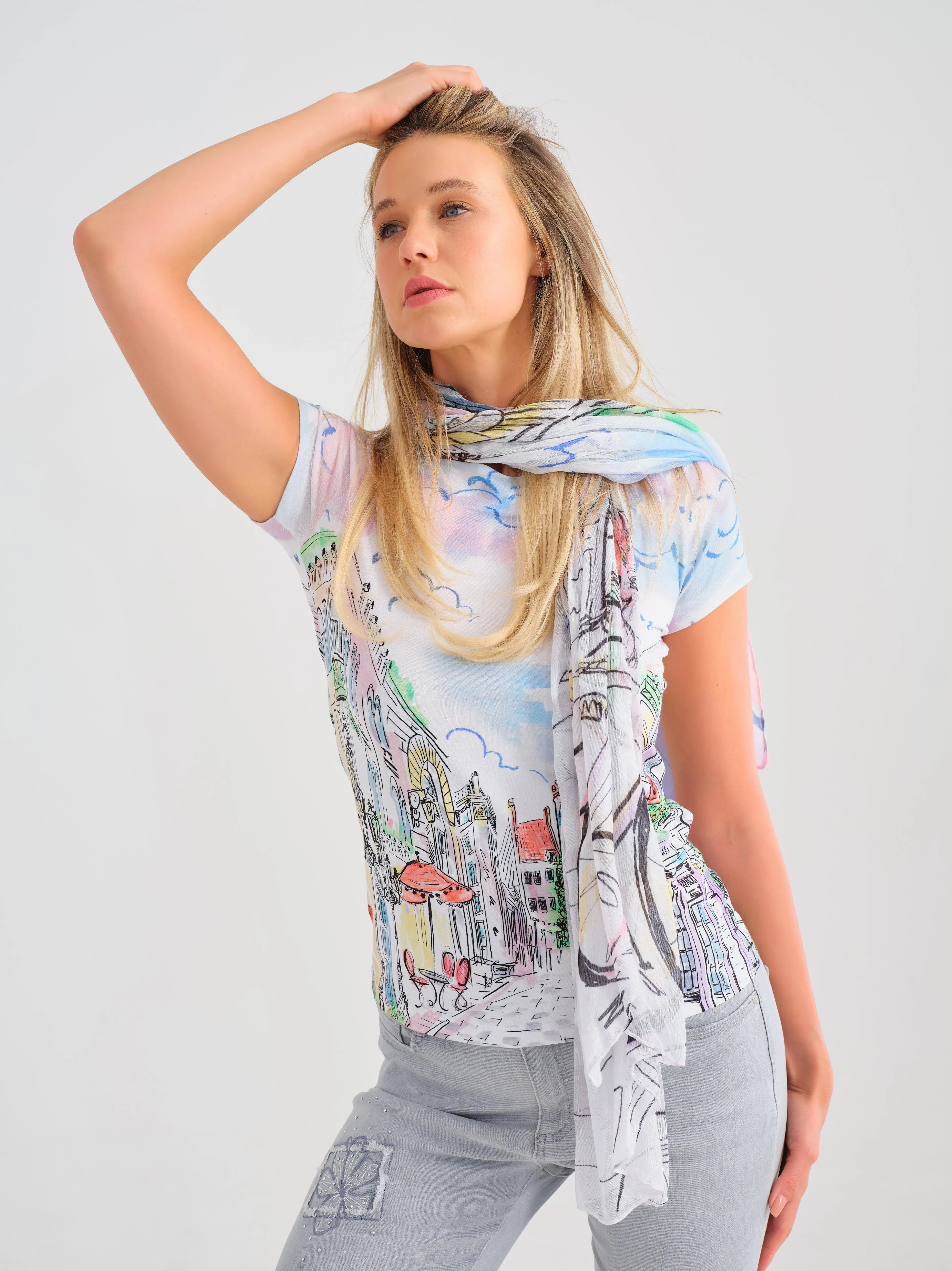 "Sunday Afternoon" Print Sleeveless Top