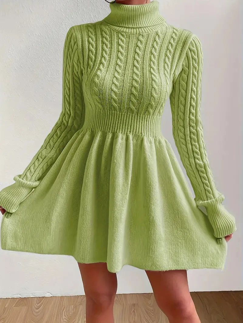 Raquel® | Women's A-line sweater dress with long sleeves and feminine cut