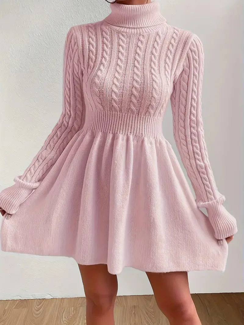 Raquel® | Women's A-line sweater dress with long sleeves and feminine cut
