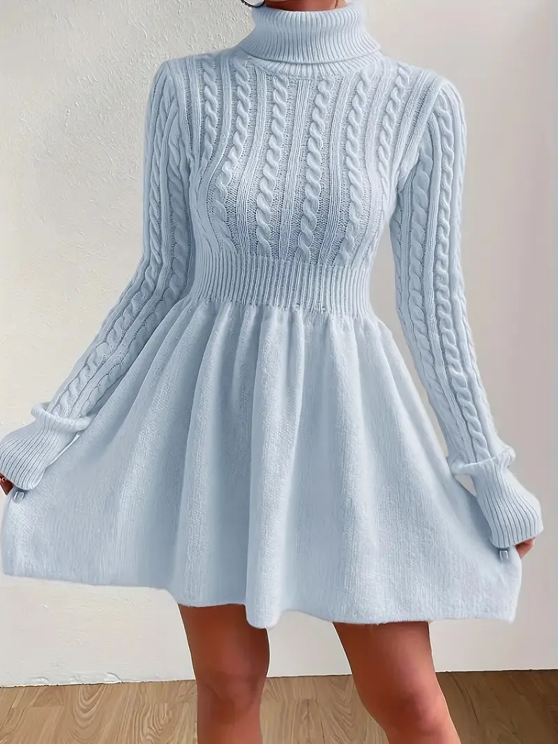 Raquel® | Women's A-line sweater dress with long sleeves and feminine cut
