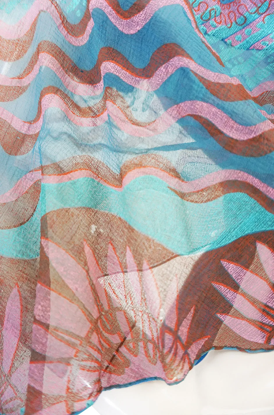 Rare 1978 Zandra Rhodes "Mexican Collections" Gown