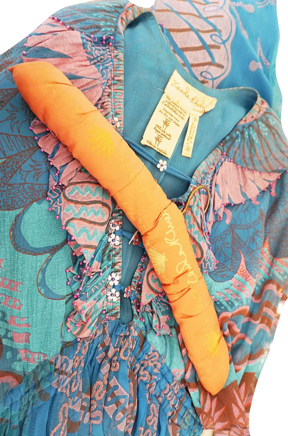 Rare 1978 Zandra Rhodes "Mexican Collections" Gown