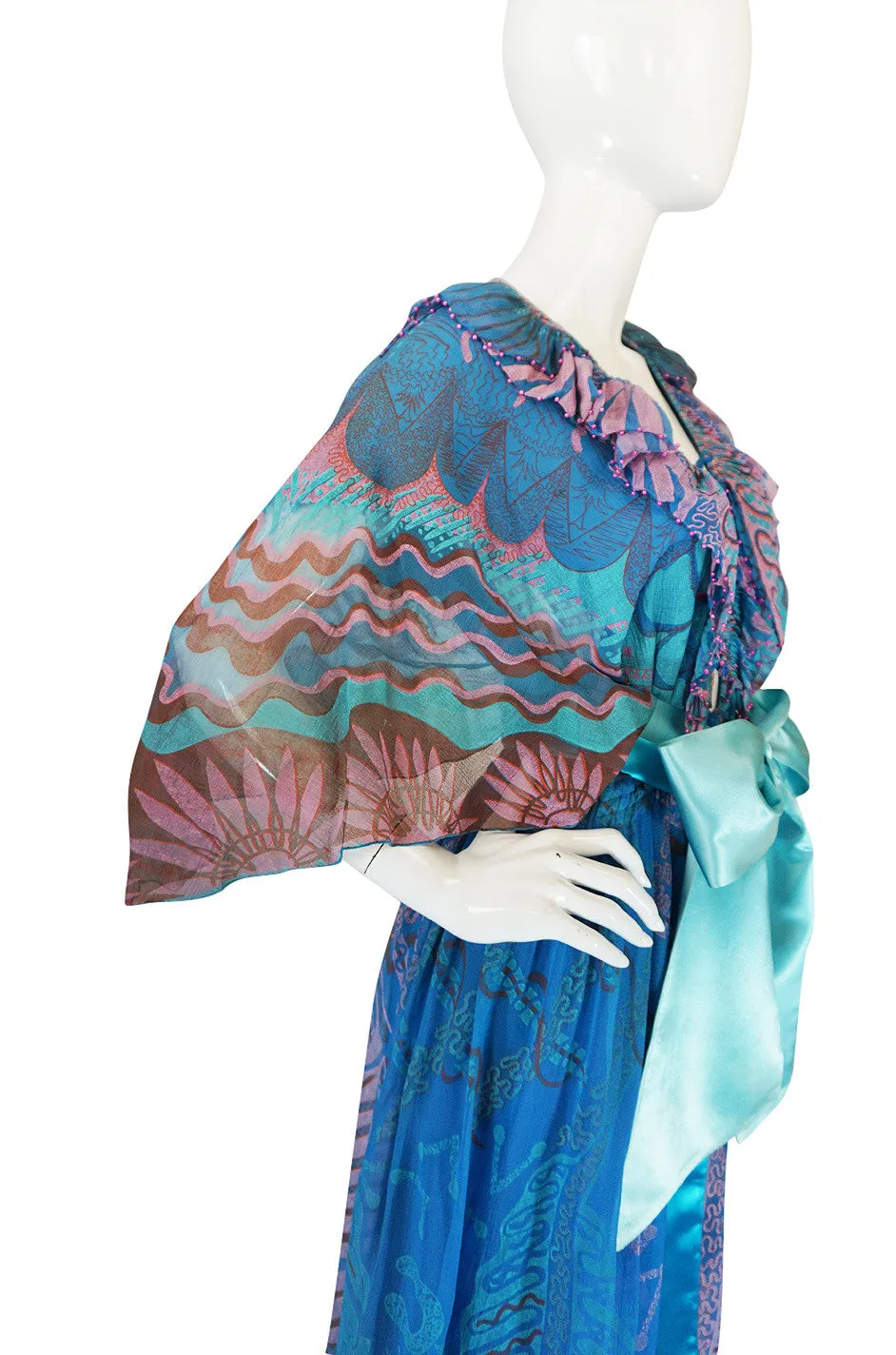 Rare 1978 Zandra Rhodes "Mexican Collections" Gown