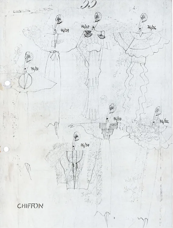 Rare 1978 Zandra Rhodes "Mexican Collections" Gown