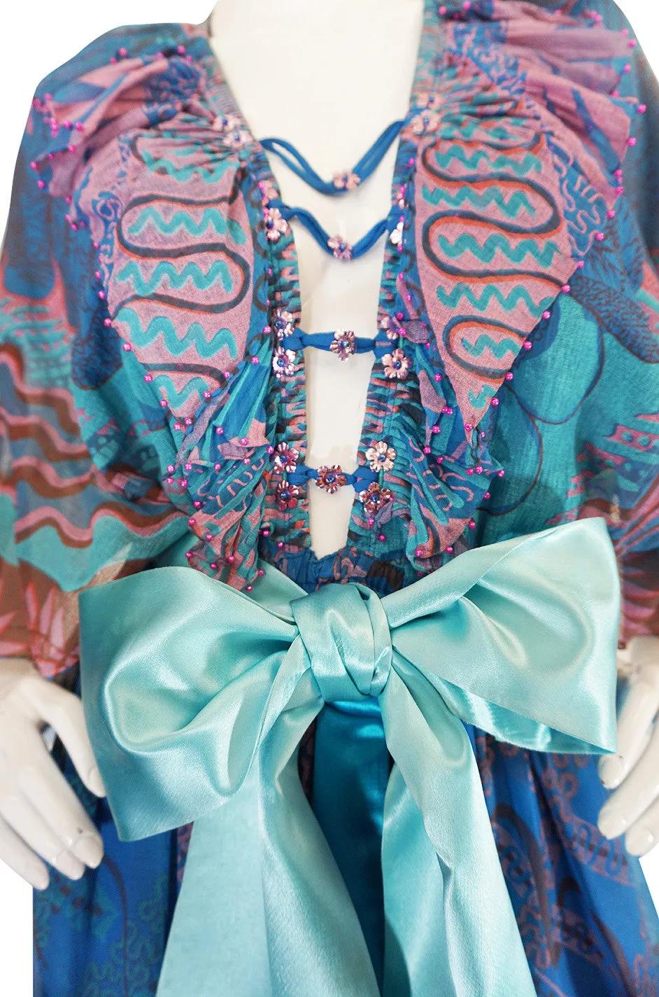 Rare 1978 Zandra Rhodes "Mexican Collections" Gown