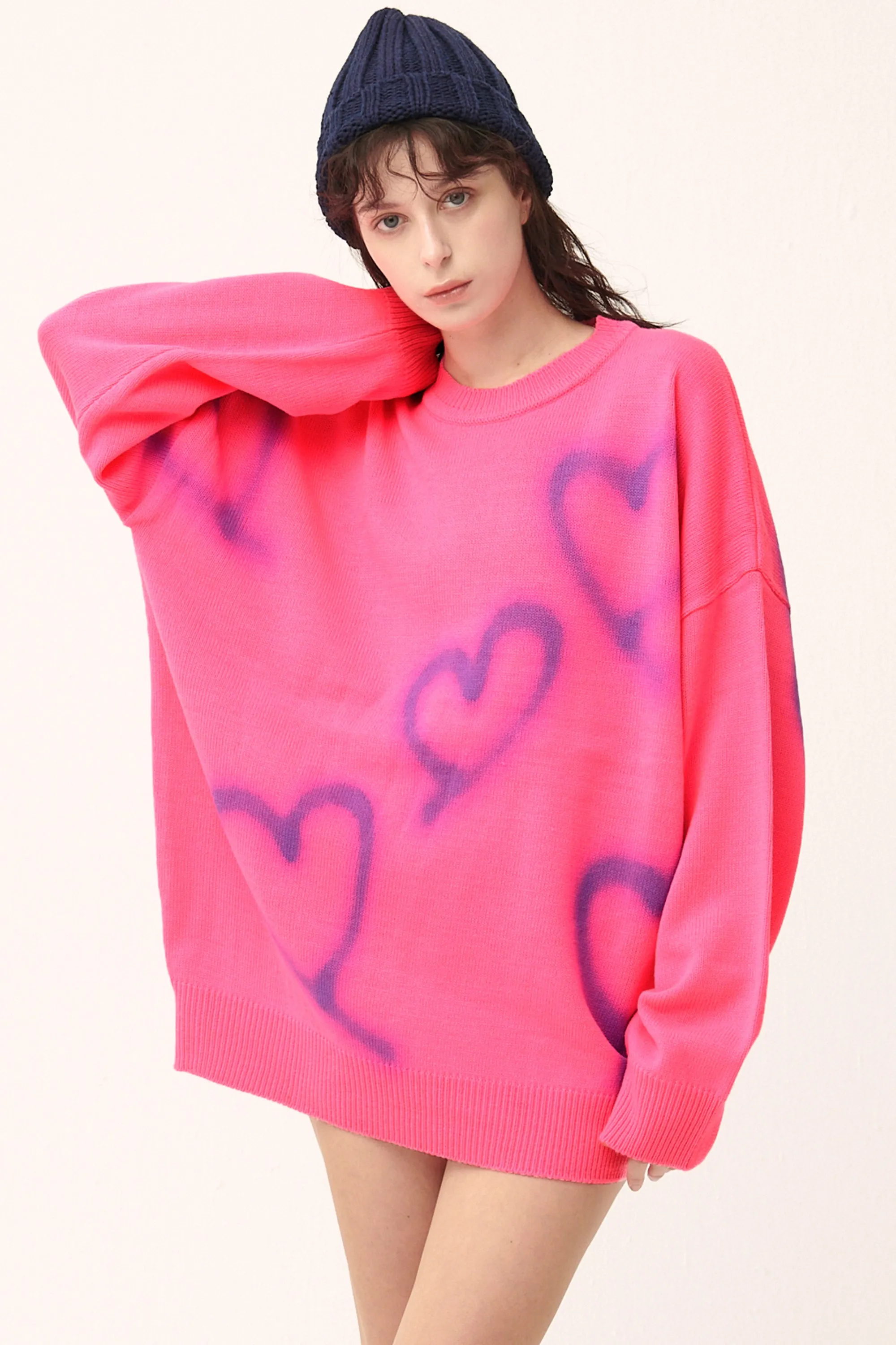 Raya Heart Printed SweaterDress