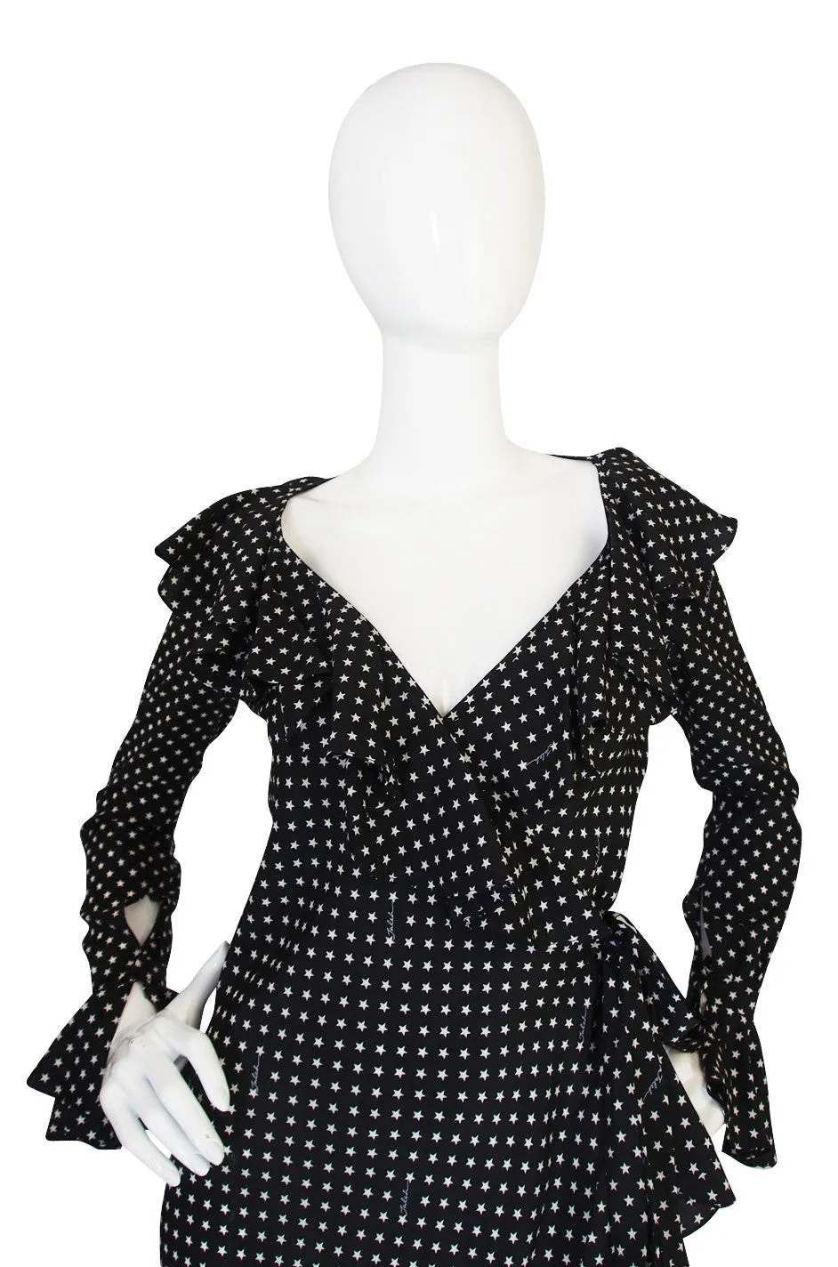 Recent Pretty Tuleh Silk Star Print Wrap Dress