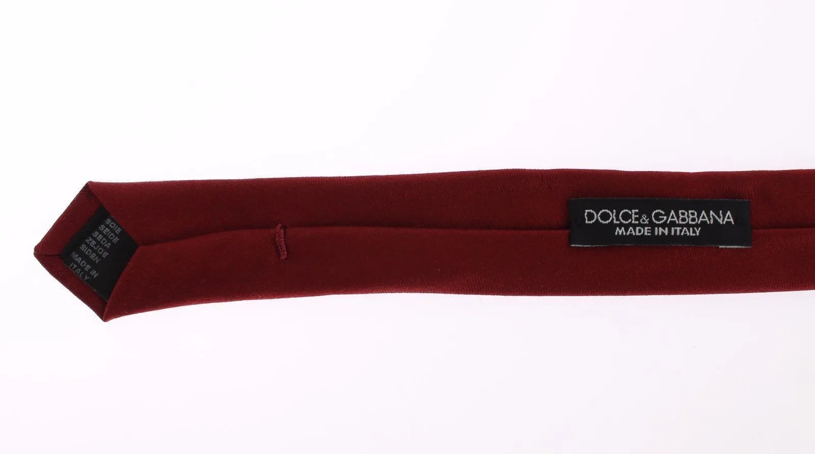 Red Solid Silk Slim Neck Tie