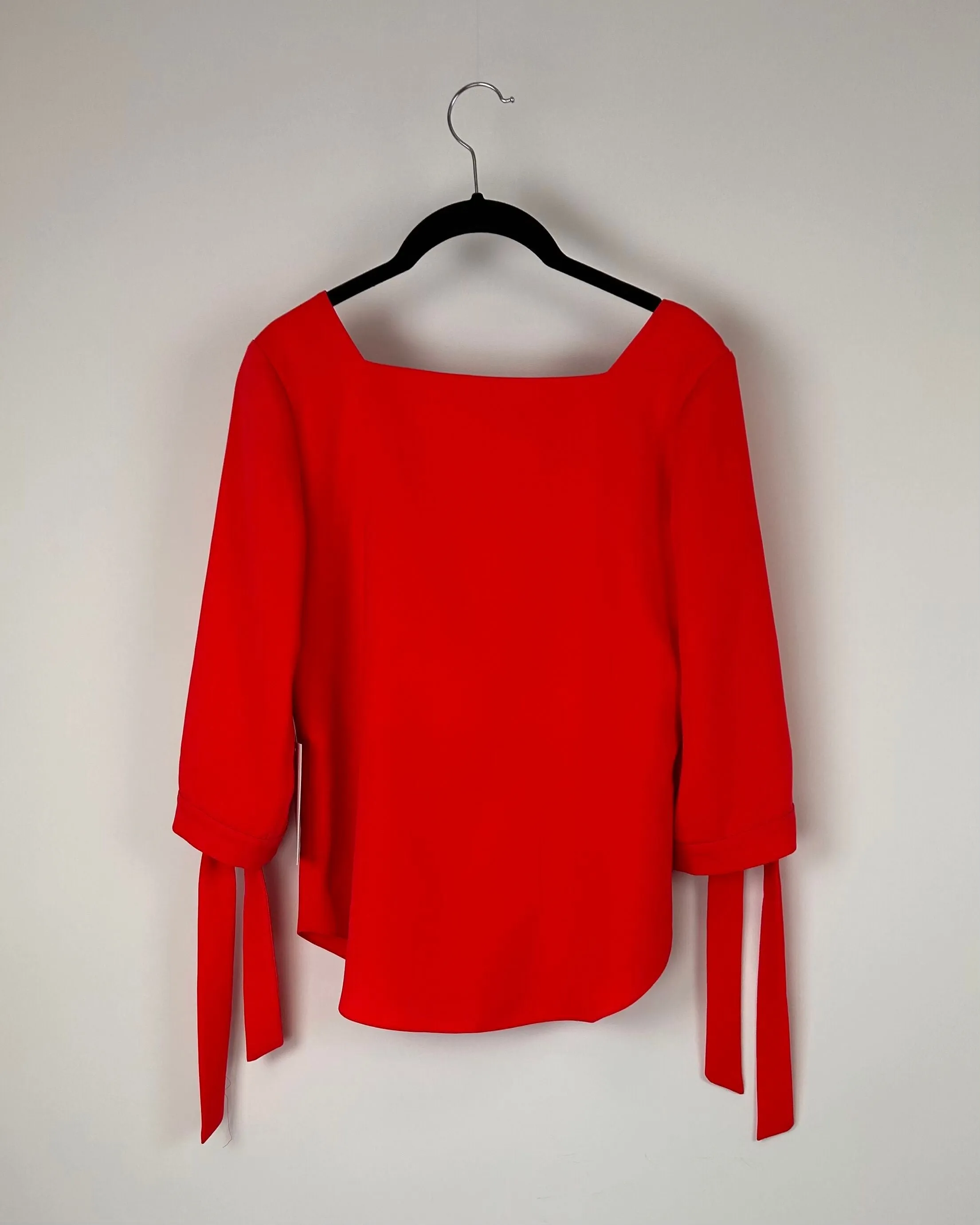 Red Square Neck Top - Small