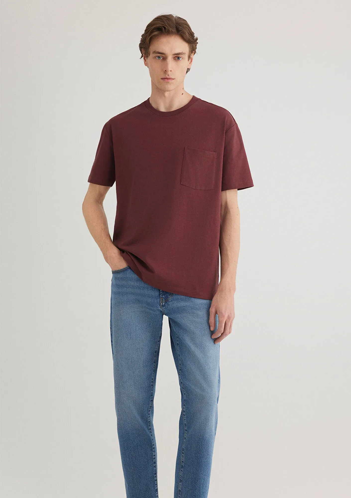 Red T-shirt with Pocket Detail