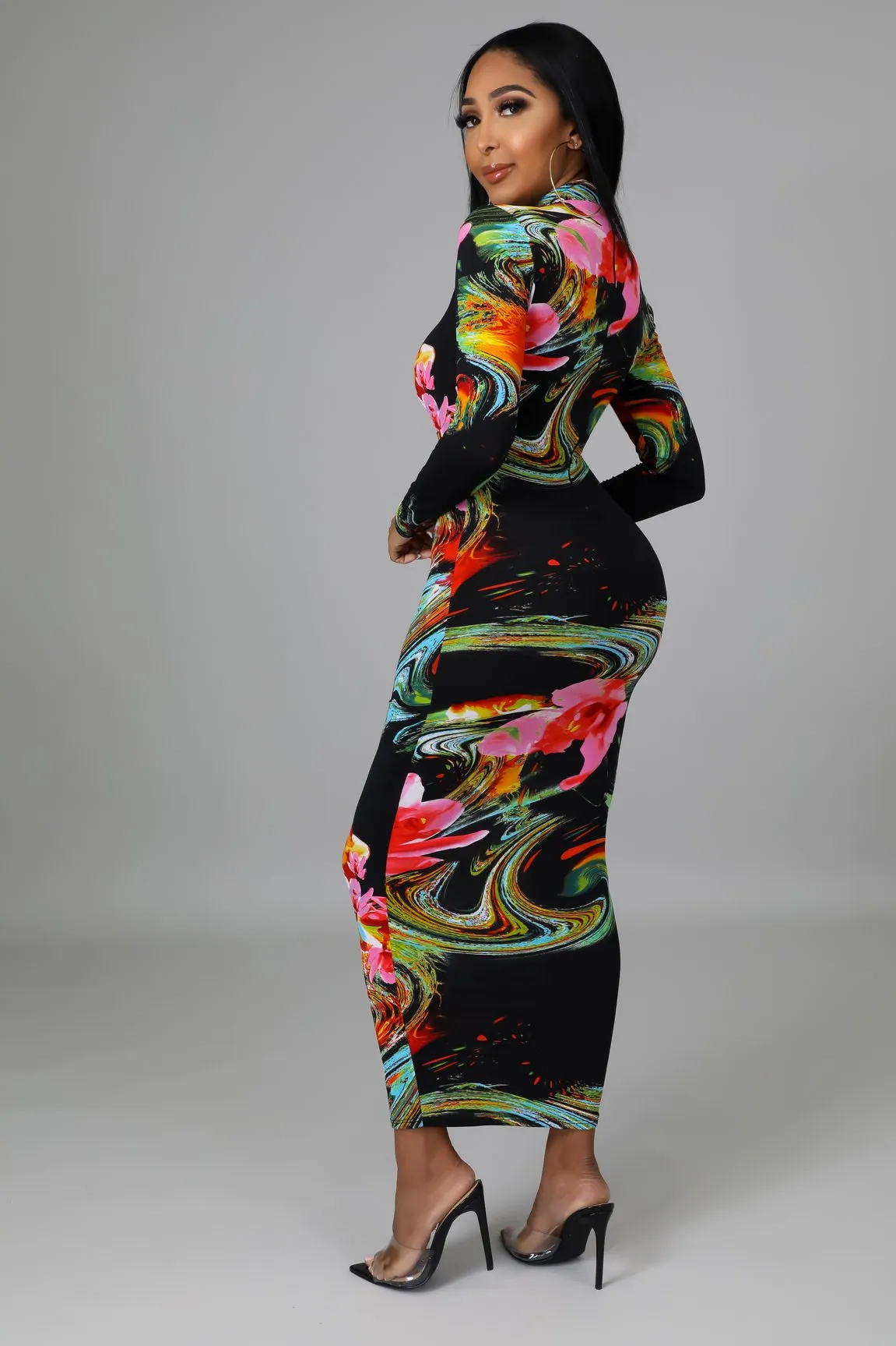 Rhea Multi Print Dress Plus