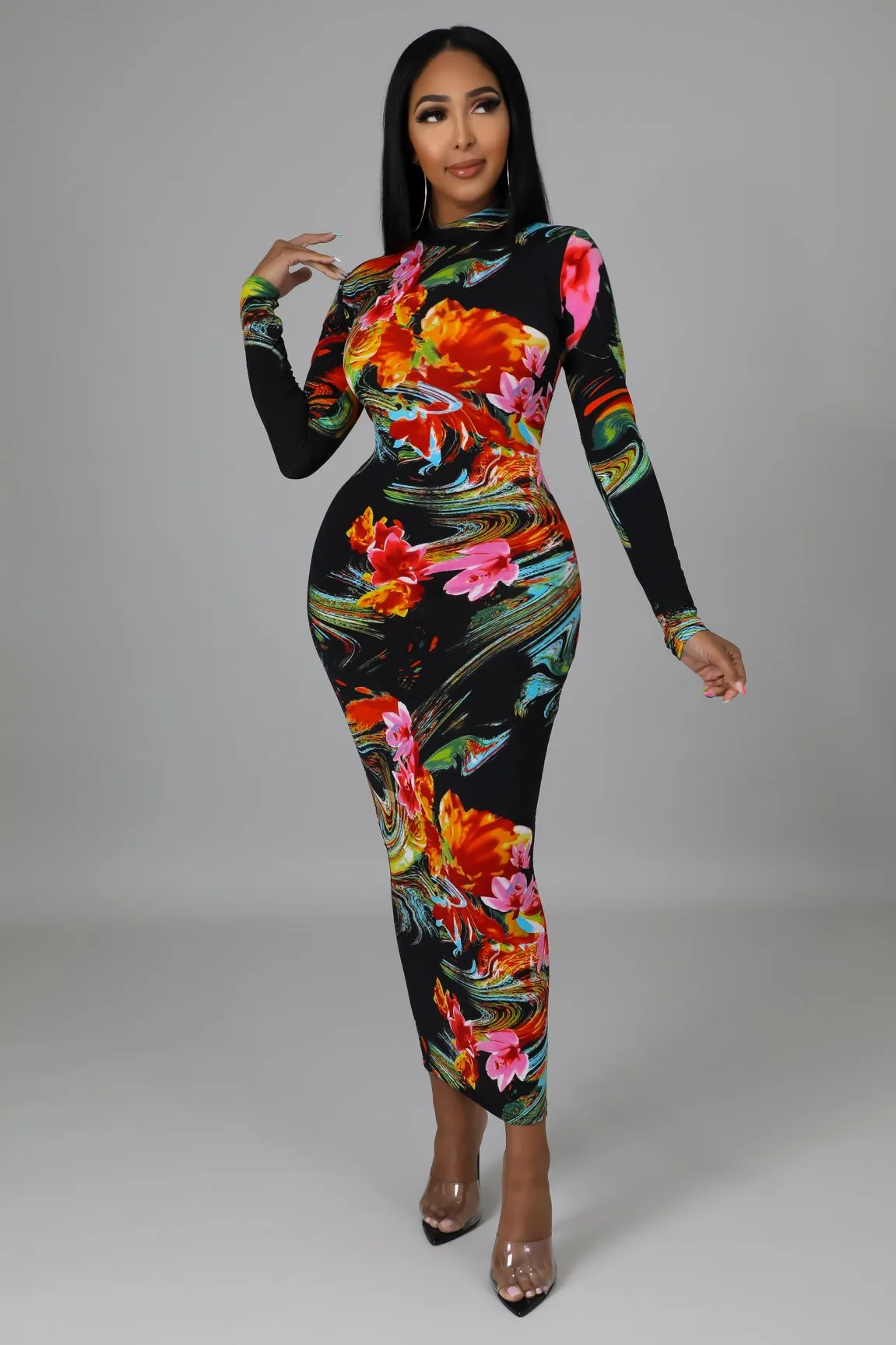 Rhea Multi Print Dress Plus