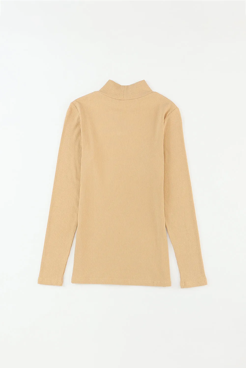 Ribbed Knit High Neck Top