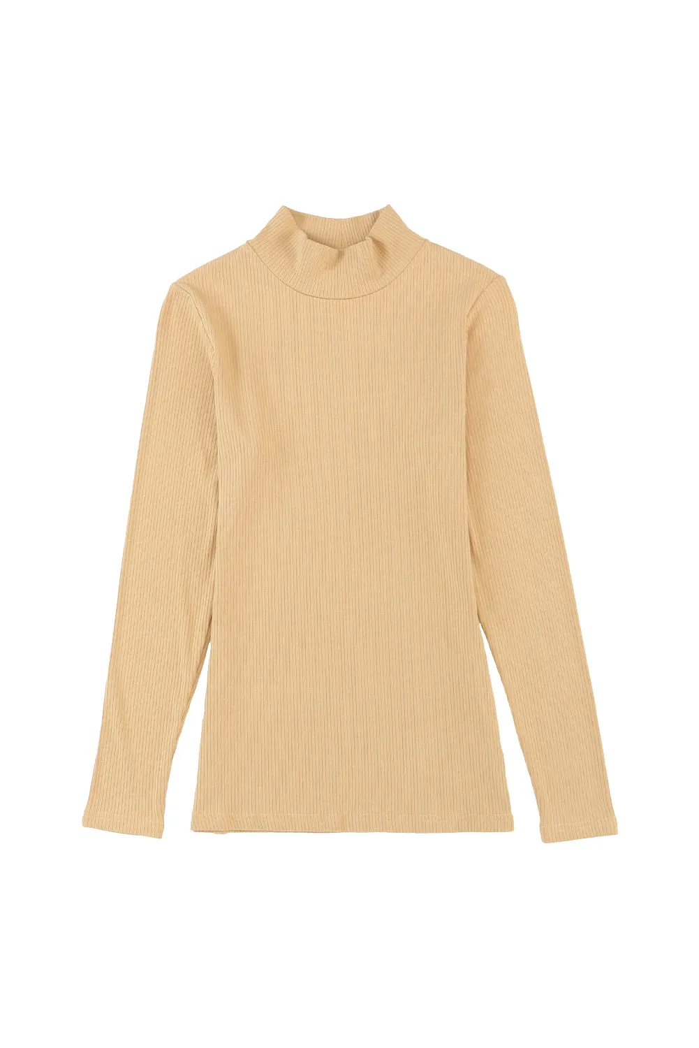 Ribbed Knit High Neck Top