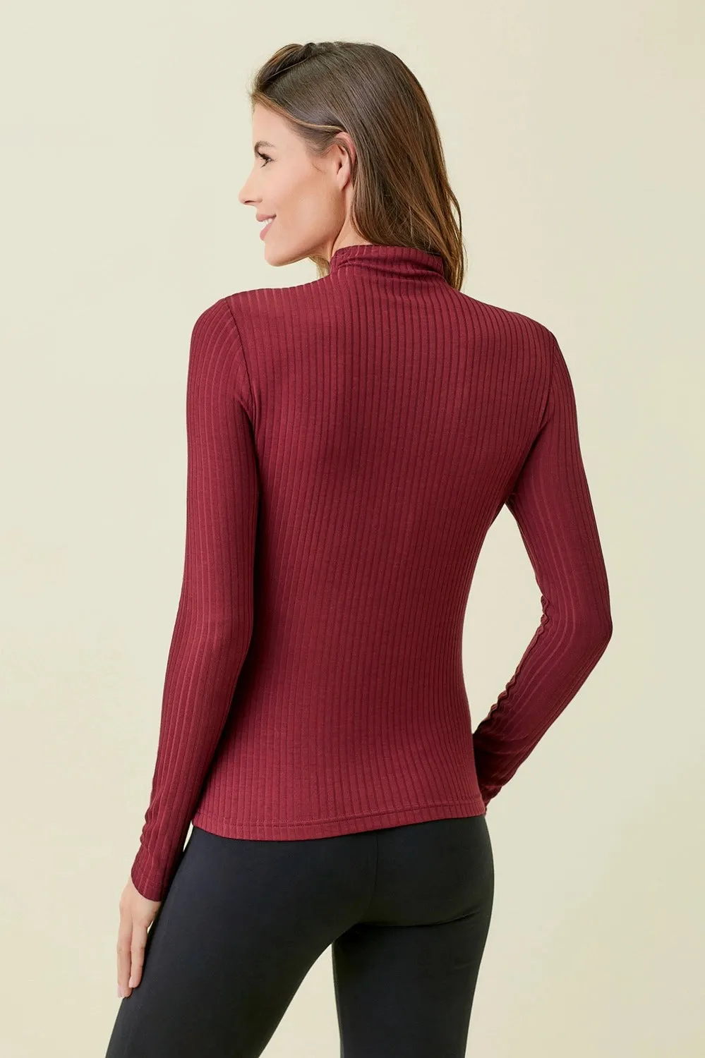 Ribbed Mock Neck Top