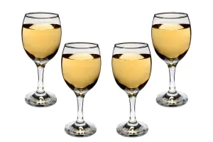 Romantic Stemmed Wine Glasses 8.5 Oz, Modern Crystal Clear Goblets Set of (4)